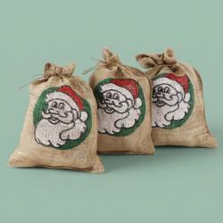 Jute zakken Kerstman 30 cm x 40 cm